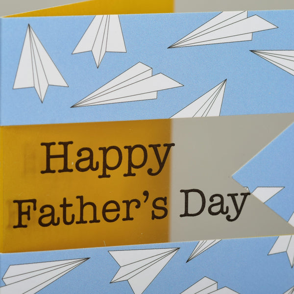 Father's Day Card, Paper Planes, Happy Father's Day, See through acetate window
