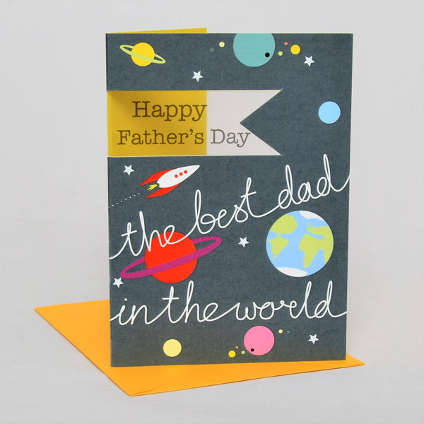 Father's Day Card, Space, Happy Father's Day, See through acetate window