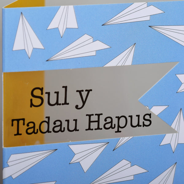 Welsh Father's Day Card, Sul y Tadau Hapus, Planes, See through acetate window