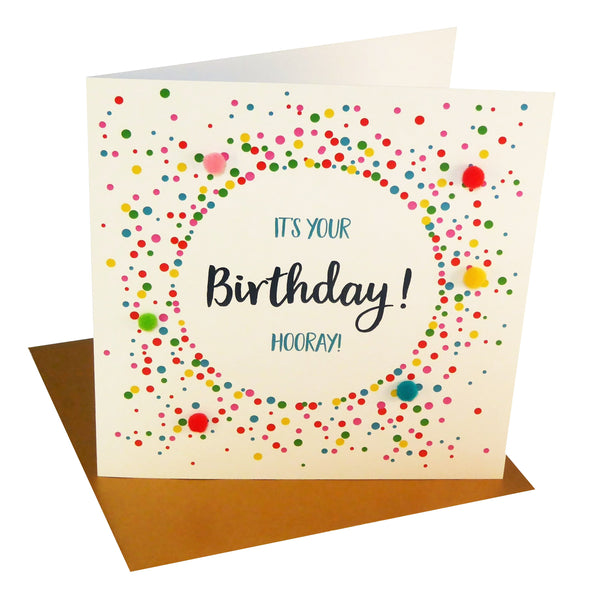 Everyday Card, Dotty Circle, It's your Birthday, Embellished with pompoms