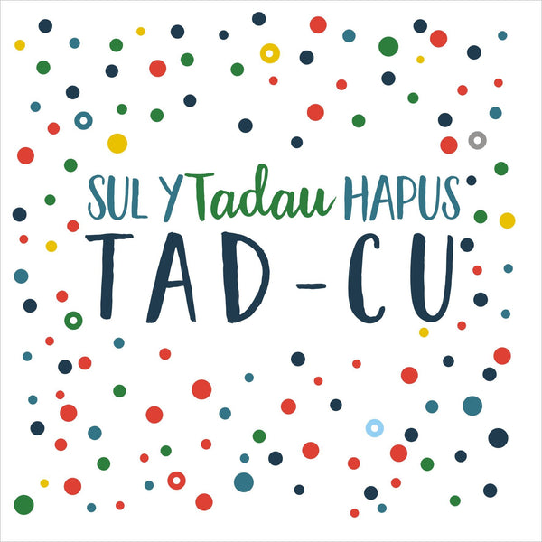 Welsh Father's Day Card, Sul y Tadau Hapus, Tad-cu, Grandad, Pompom Embellished