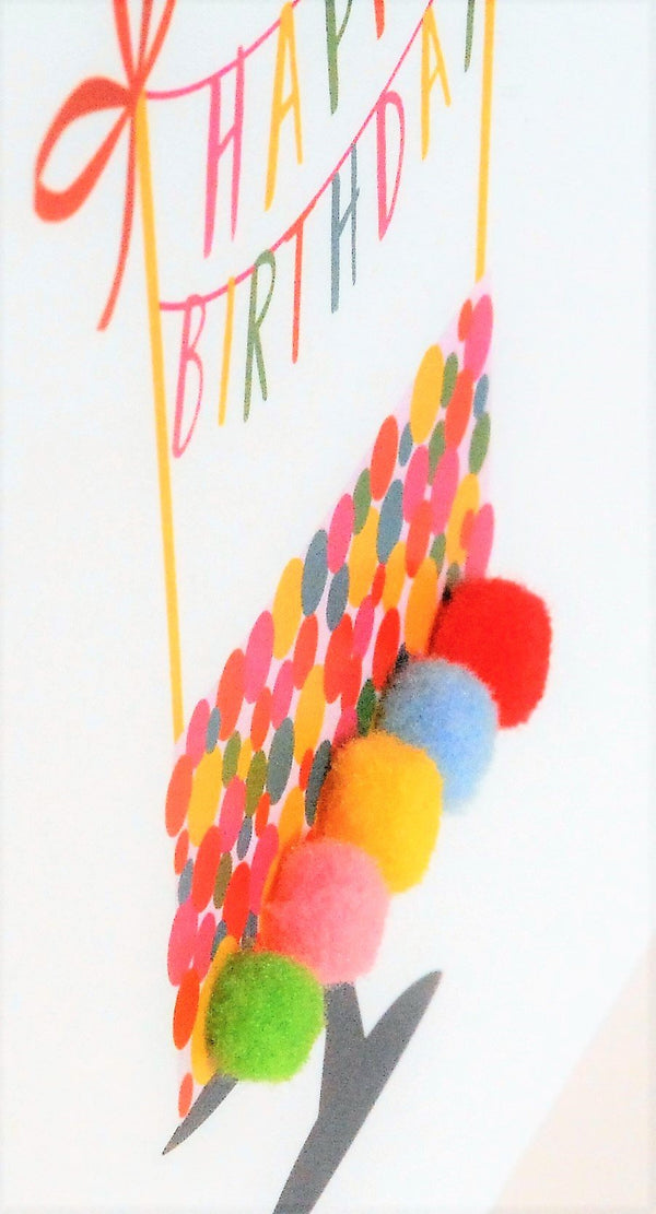 Birthday Card, Cake, To a Special Niece, Embellished with pompoms