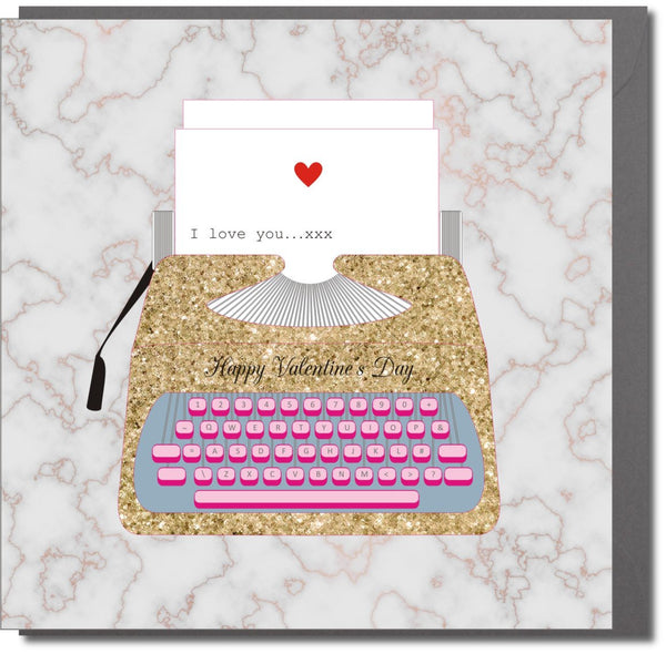 Valentine's Day Card, Typewriter, I love you