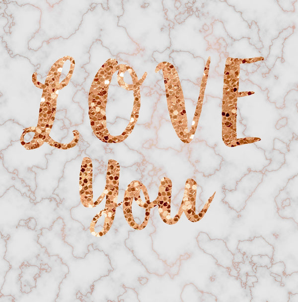 Valentine's Day Card, Marble Background, Love You