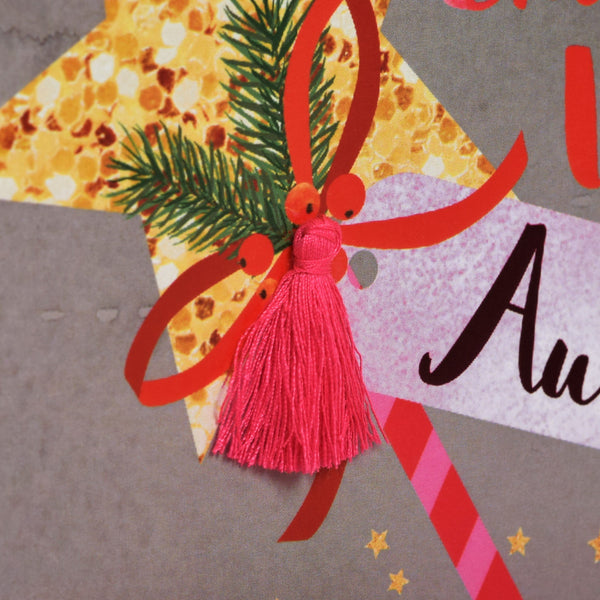 Christmas Card, Wand, Christmas Wishes, Aunt, Tassel Embellished