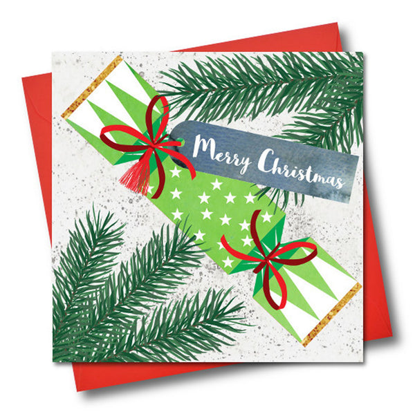 Christmas Card, Cracker, Merry Christmas, Embellished with a colourful tassel
