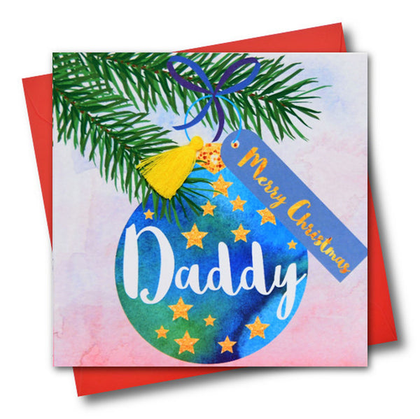 Christmas Card, Bauble, Merry Christmas, Daddy, Tassel Embellished