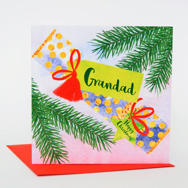Christmas Card, Cracker, Grandad, Happy Christmas, Tassel Embellished
