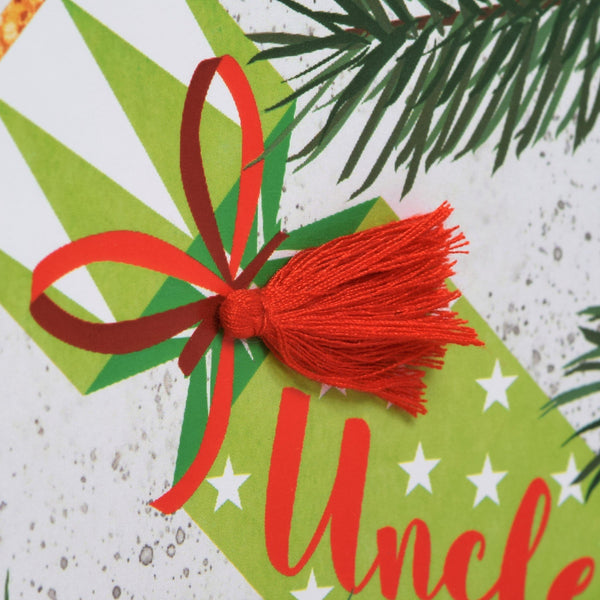 Christmas Card, Cracker, Uncle, Happy Christmas, Tassel Embellished
