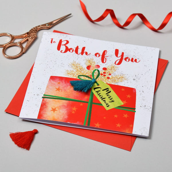 Christmas Card, Present, To both of you, merry Christmas , Tassel Embellished