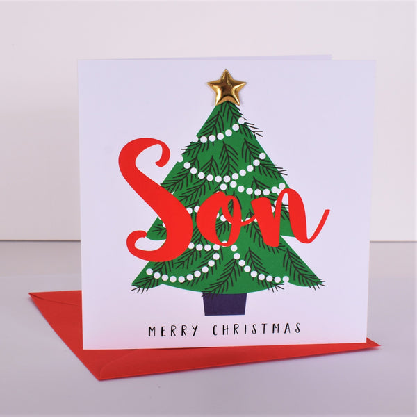 Christmas Card, Christmas Tree, Son, Embellished with a padded star