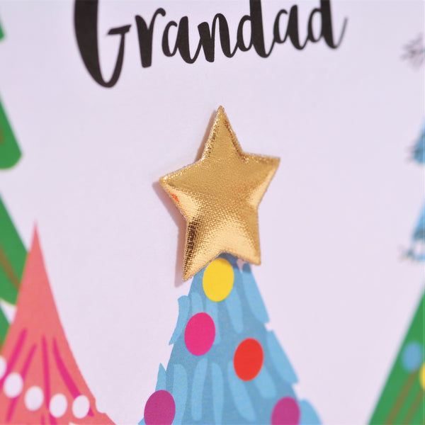 Christmas Card, Christmas Trees, Grandma & Grandad, padded star Embellished