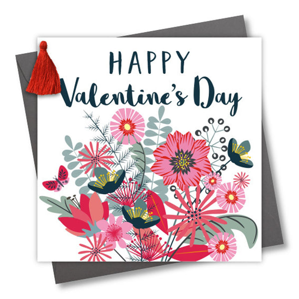 Valentine's Day Card, Heart of Hearts, Embellished with a colourful tassel