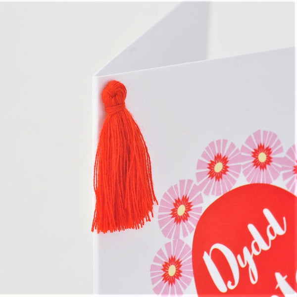 Welsh Valentine's Day Card, Be my Valentine? Tassel Embellished