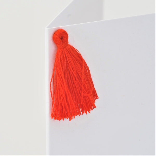 Welsh Valentine's Day Card, Bomb, Love Bomb, Embellished with a colourful tassel
