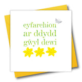 Saint Davids Day, Dydd Gwyl Dewi Hapus, embellished with a fabric butterfly