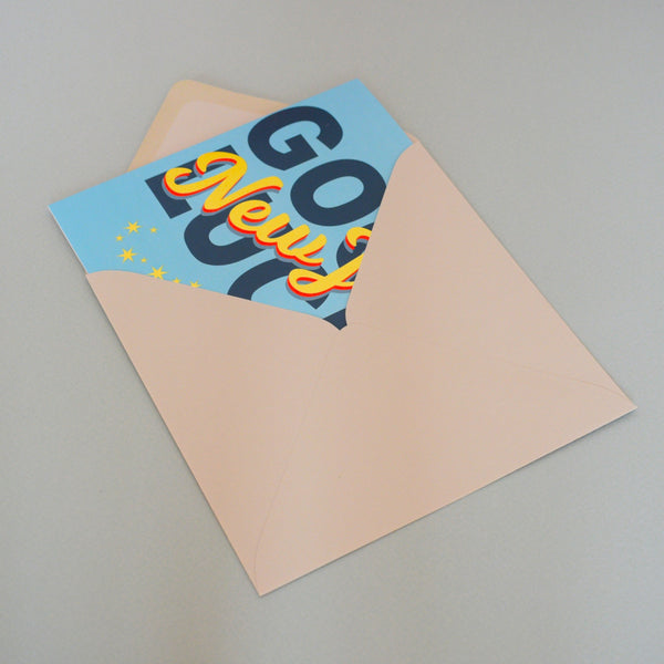 New Job Card, Good Luck in your New Job, Blue with stars and gold foil