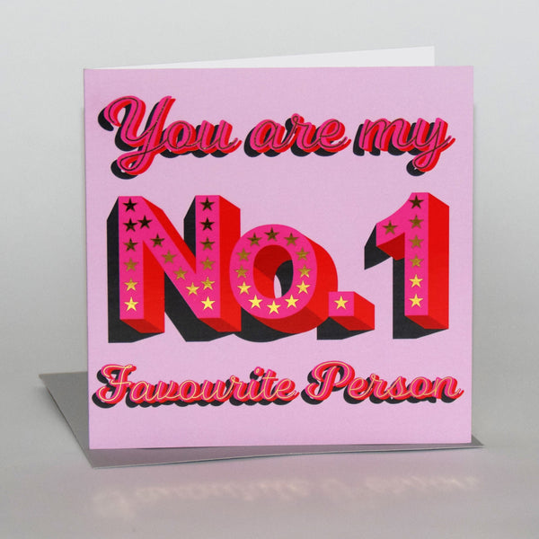 Valentine's Day Card, No. 1, text foiled in shiny gold