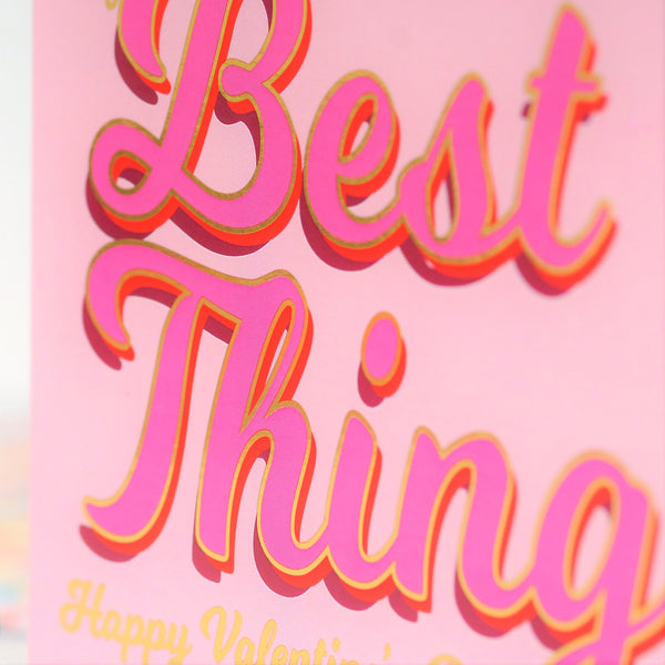 Valentine's Day Card, Wife the Best Thing, text foiled in shiny gold