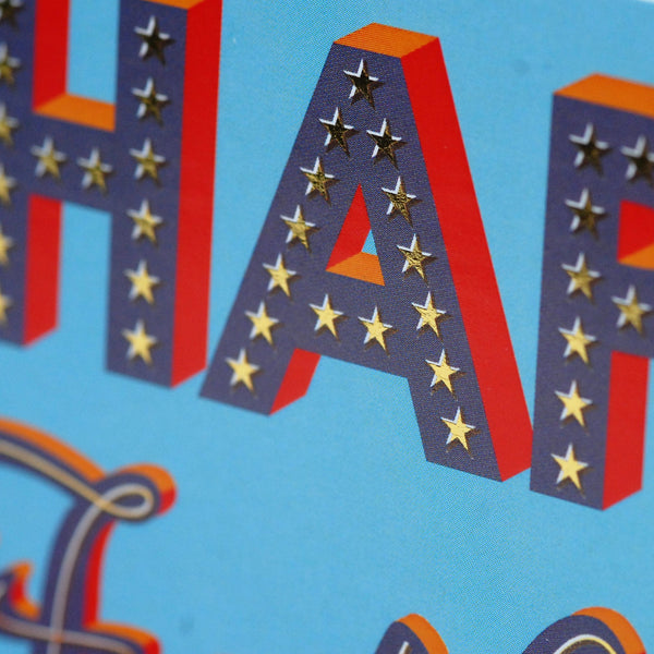 Father's Day Card, Gold Stars, text foiled in shiny gold