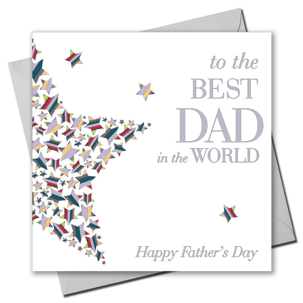 Father's Day Card, Colourful Stars, Best Dad in the World, Happy Father's Day