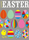 Easter Card, Easter Eggs and Chick, Happy Easter