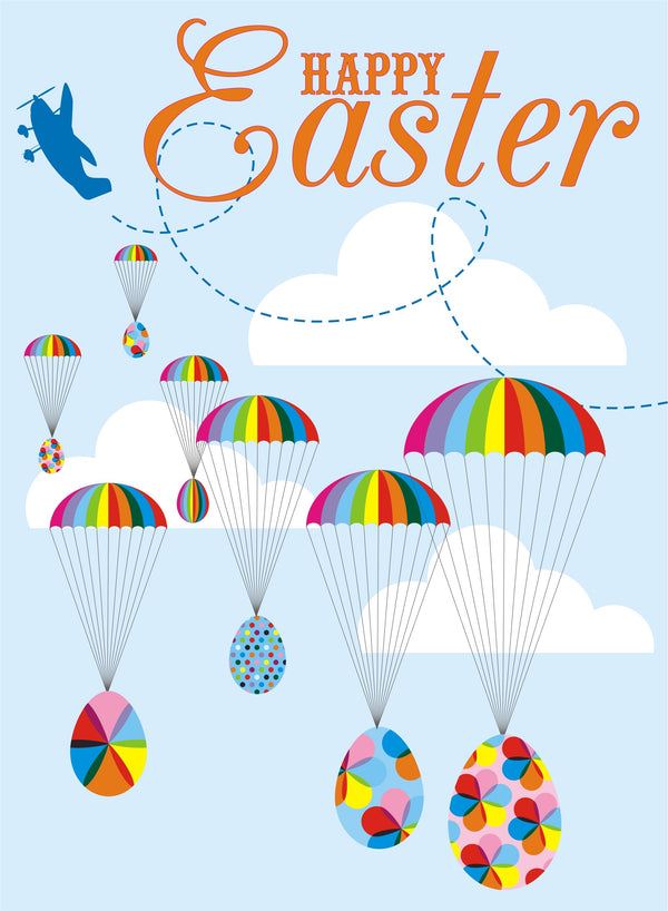 Easter Card, Parachutes, Happy Easter