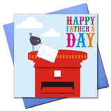 Father's Day Card, Bird and Post Box, Happy Father's Day