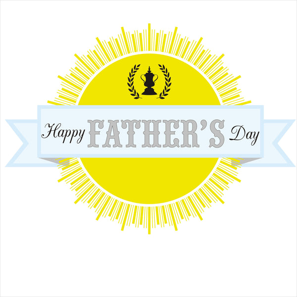 Father's Day Card, Sun and Ribbon, Happy Father's Day