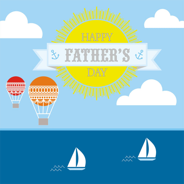 Father's Day Card, Boats and Balloons, Happy Father's Day