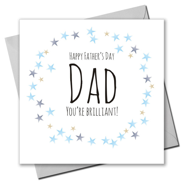 Father's Day Card, Blue Stars, Happy Father's Day Dad, You're Brilliant