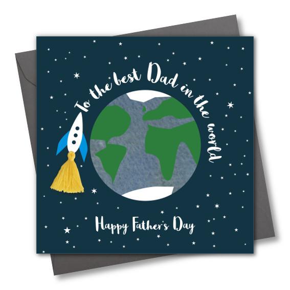 Father's Day Greeting Card, Best Daddy, Embellished with a colourful tassel