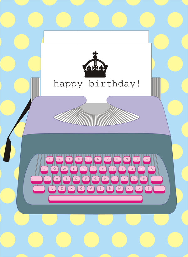 Birthday Card, Typewriter, Happy Birthday