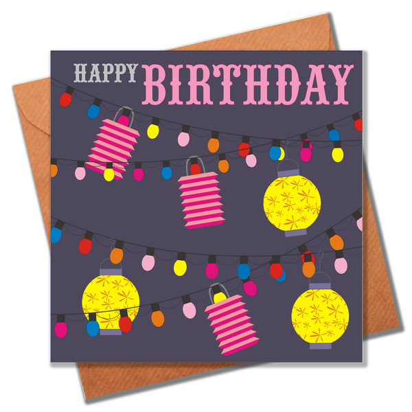 Birthday Card, Lanterns, Happy Birthday