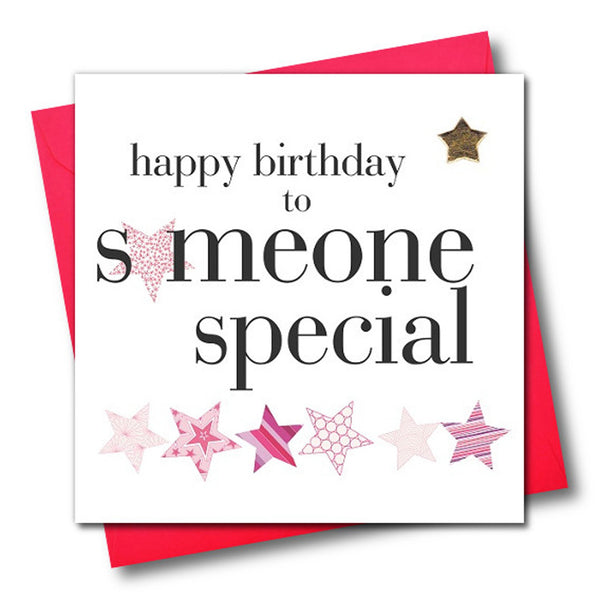 Birthday Card, Someone Special, Pink, Embellished with a padded star