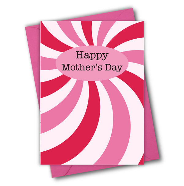 Mother's Day Card, Pink Spirals, Happy Mother's Day, See through acetate window