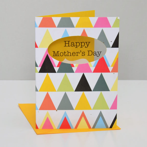 Mother's Day Card, Triangles, Happy Mother's Day, See through acetate window