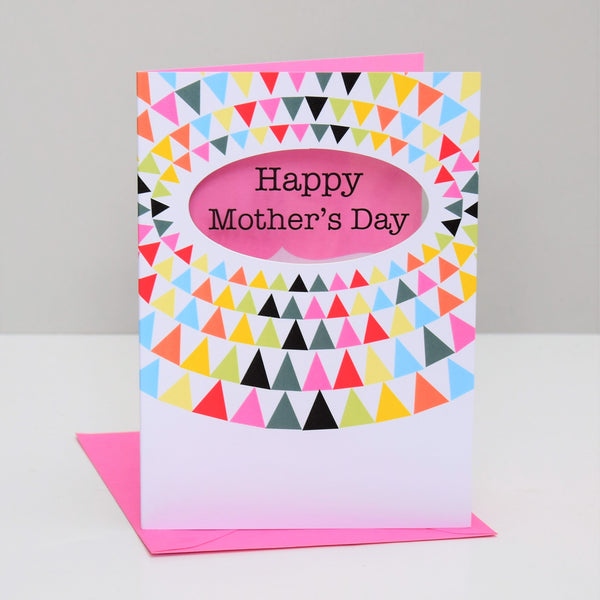 Mother's Day Card, Triangles in an oval, See through acetate window