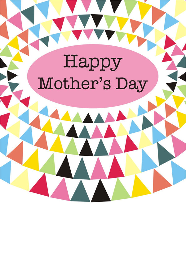 Mother's Day Card, Triangles in an oval, See through acetate window