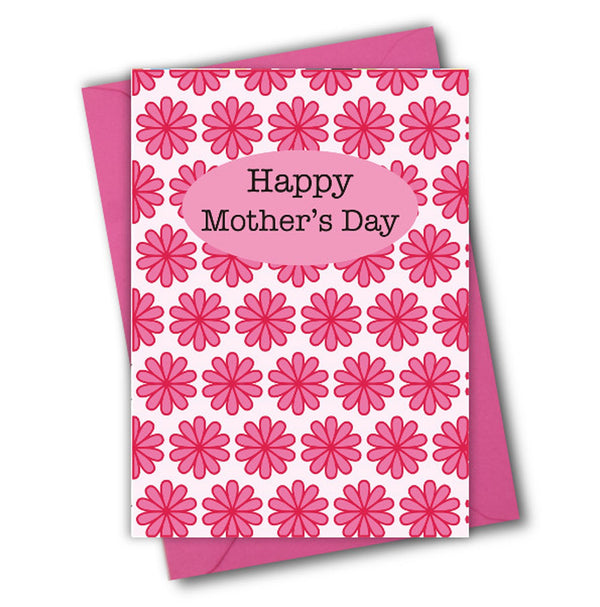 Mother's Day Card, Pink Flowers, Happy Mother's Day, See through acetate window