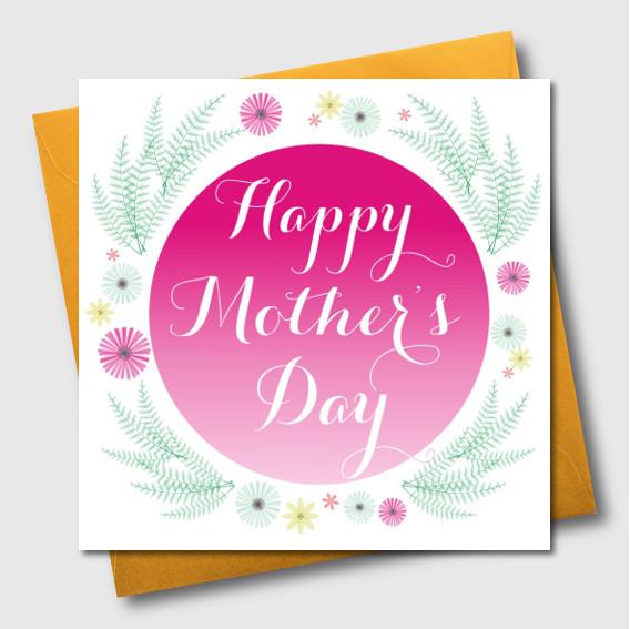 Mother's Day Card, Spring Flowers, Open