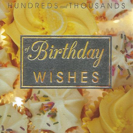 Birthday Card, Yellow Cakes, Birthday Wishes, Embossed and Foiled text