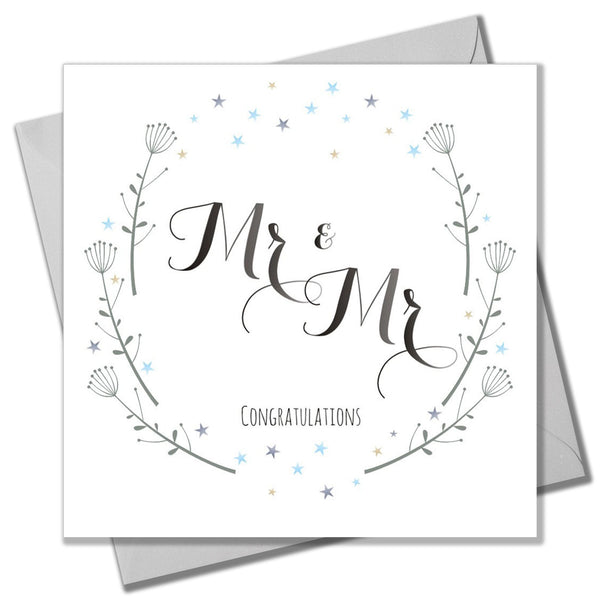 Wedding Card, Flowers, Mr & Mr