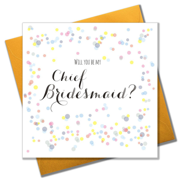 Wedding Card, Dots, Will you be my Chief Bridesmaid?