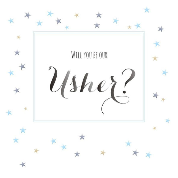 Wedding Card, Stars, Will you be our Usher?