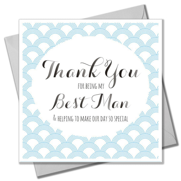 Wedding Card, Blue Circles, Thank you for being my Best Man