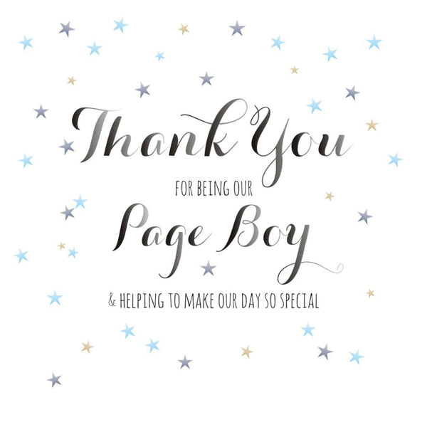 Wedding Card, Dots, Thank you for being our Page Boy