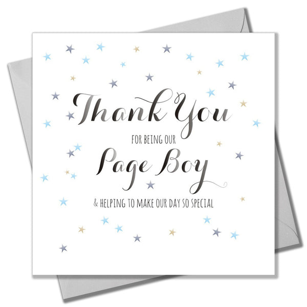Wedding Card, Dots, Thank you for being our Page Boy