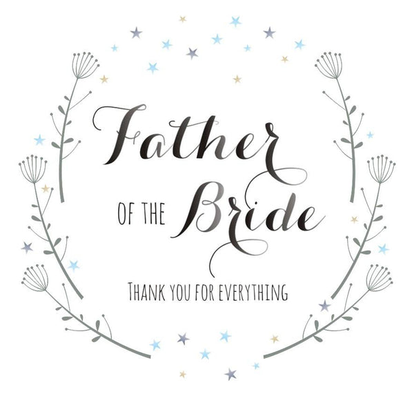 Wedding Card, Flowers, Father of the Bride Thank you