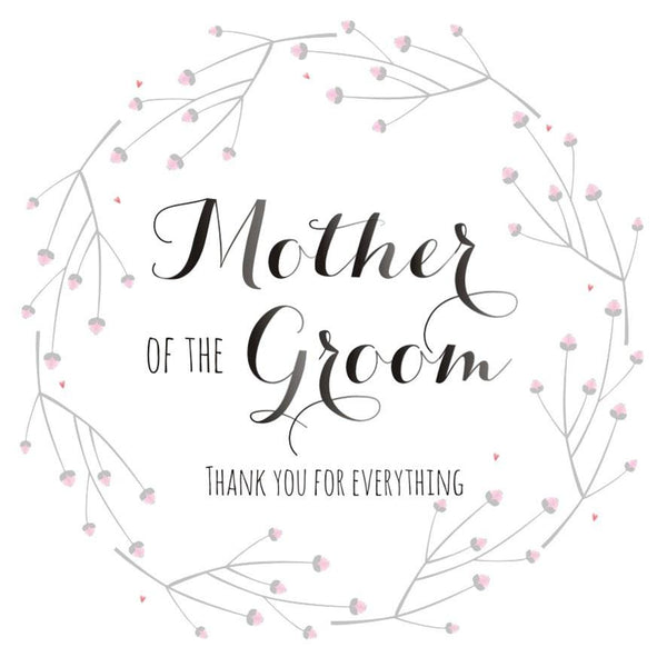 Wedding Card, Flowers, Mother of the Groom Thank you